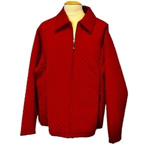 ❄️❄️ Aeros Red Quilted Zip Front Jacket Plus 3X